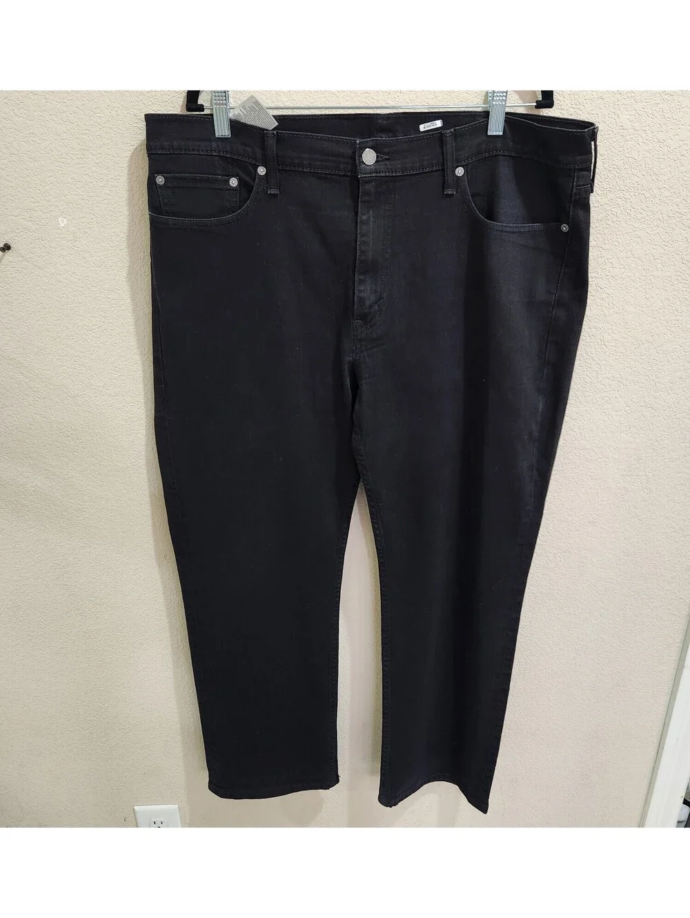 Y2K Levi's 514 Straight Fit Black Denim Jeans Mens Size 40x30 Stretch 00514-0211